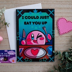 Je pourrais juste vous manger la carte d’anime| Carte Saint-Valentin| fan art| Carte anniversaire, Carte Nerdy, Carte Mignonne, Carte de dessin animé Kawaii, Carte drôle,