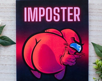 Videojuego GENIAL SUSSY IMPOSTER, obra de arte coloreada, impresión de 8&quot; 10&quot; / astronauta espacial impostor sus fanart Impresión digital, arte de fan, regalo perfecto