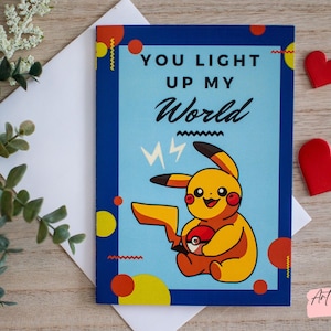 Süße lustige Fan Art Nerdy niedliche kawaii Anime Pikachu Pokémon Karte| Geburtstagskarte| Valentinstagskarte