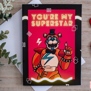 Gamer animatronique effrayant effrayant de jeu vidéo d'horreur | Carte de remise des diplômes, carte de la Saint-Valentin, carte d'anniversaire, ringard, cool gamer, fan art, kawaii