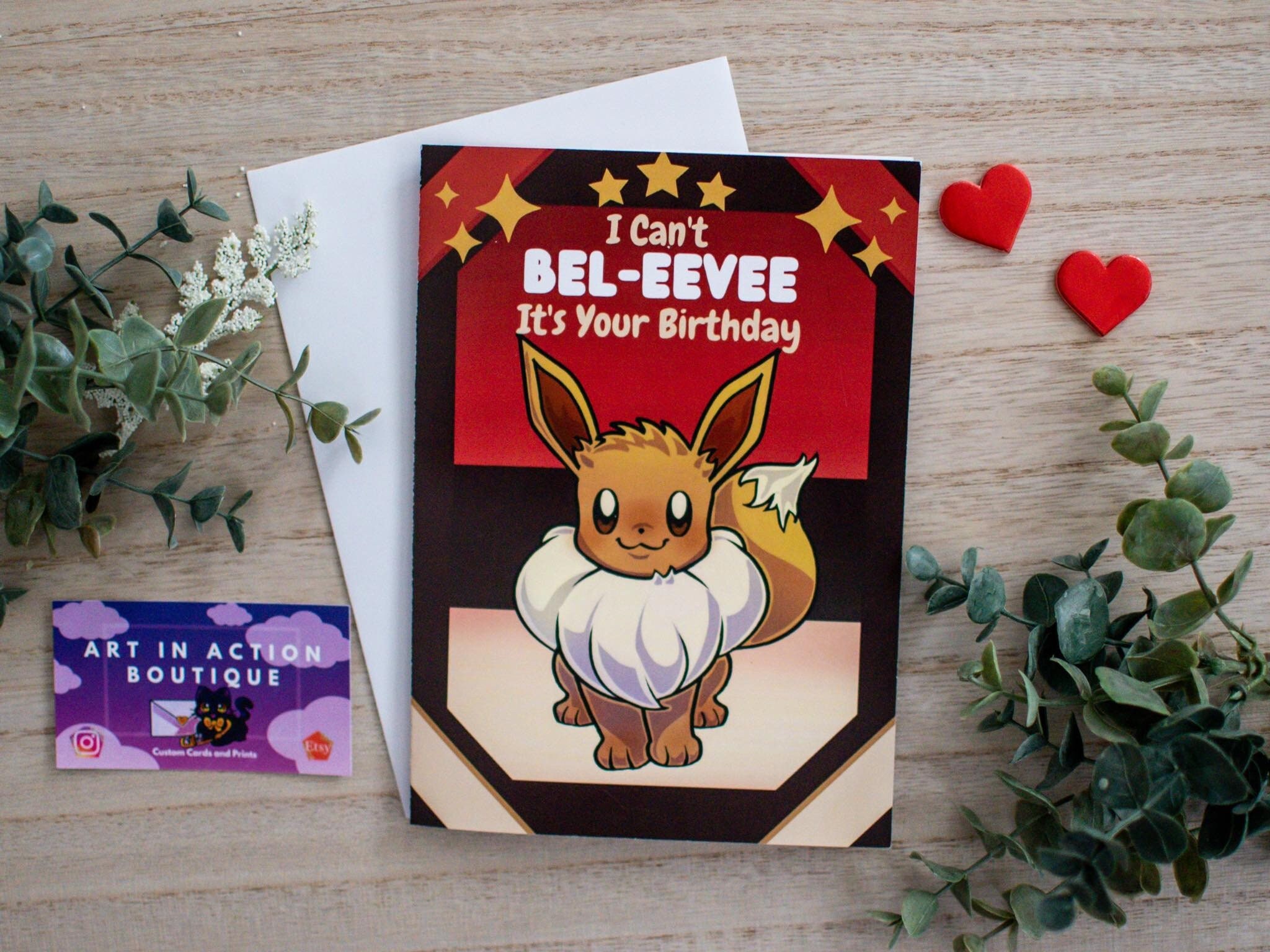 Custom Eevee Birthday Pokemon Card 