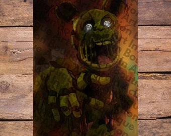 COOL videojuego ANIMATRONIC arte coloreado 8 &quot;10&quot; print / old burning animatronic fanart Print Digital Painting, fan art