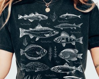 Vintage Fish Tattoo T-Shirt: 90s Retro Comfort Colors Y2K