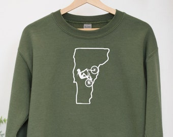 Embroidered Vermont Mountain Biking Sweatshirt: Cozy Cycling Gift