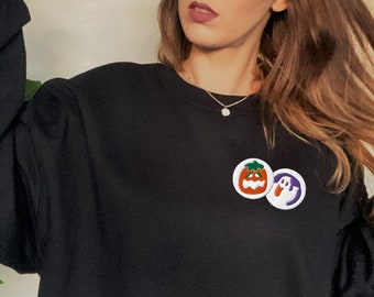 Embroidered Halloween Sugar Cookie Crewneck Sweatshirt