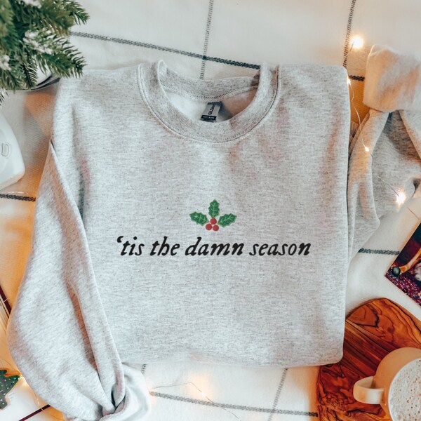 Sweat-shirt brodé « C'est la saison » - Paroles de chanson de Noël