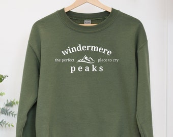 Embroidered Unisex Windermere Peaks Crew, Song Lyric Inspired Crewneck Sweatshirt, Vintage Sweater, Oversized Sweatshirt, Song Lyric Gifts