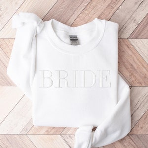 Bride Crewneck Sweatshirt, Embroidered Bride Sweatshirt, Bachelorette Sweatshirt, Gifts For Her, Honeymoon Sweatshirt, Bridal Sweatshirt