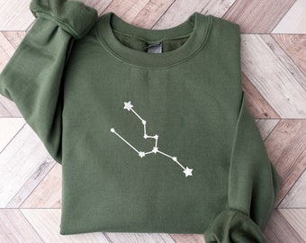 Sudadera bordada con la constelación de Tauro: Suéter con el horóscopo del zodiaco