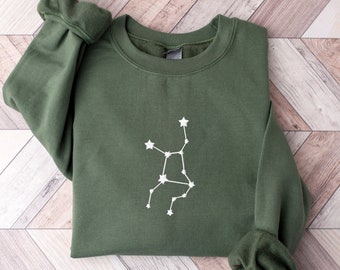 Sudadera bordada con la constelación de Virgo: regalo de cumpleaños de septiembre