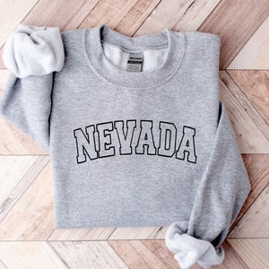 Sudadera de cuello redondo bordada de Nevada, sudadera de Las Vegas Nevada, sudadera de Las Vegas, camisa de Las Vegas, regalo de Las Vegas Las Vegas Nevada