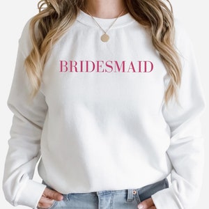 Embroidered Bridesmaid Crewneck Sweatshirt: Minimal Wedding Day Style