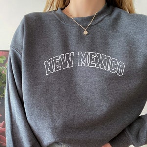 Embroidered New Mexico Sweatshirt: Vintage Varsity Crewneck
