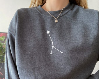 Sweat-shirt brodé Cancer : pull constellation du zodiaque
