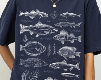 Vintage Fish Tattoo T-Shirt: 90s Retro Comfort Colors Y2K