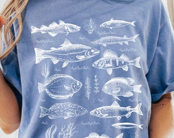 Vintage Fish Tattoo T-Shirt: 90s Retro Comfort Colors Y2K