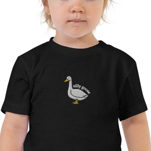 Chemise brodée d'oie stupide pour tout-petit, T-shirt à col rond brodé d'oie, chemise stupide d'oie, chemise drôle pour des enfants, chemise brodée drôle