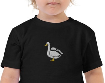 Embroidered Silly Goose Toddler Shirt: Funny Kids Crewneck