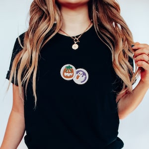Halloween Embroidered Shirt: Ghost, Pumpkin, Spooky Season