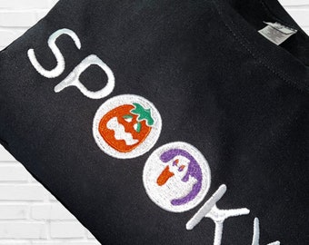 Embroidered Halloween Cookies Sweatshirt: Spooky Season Crewneck
