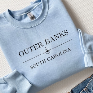 Embroidered Outer Banks Sweatshirt: Pogue Life OBX Crewneck