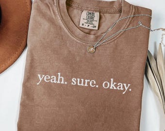 Embroidered Comfort Colors T-Shirt: Funny Mental Health Shirt