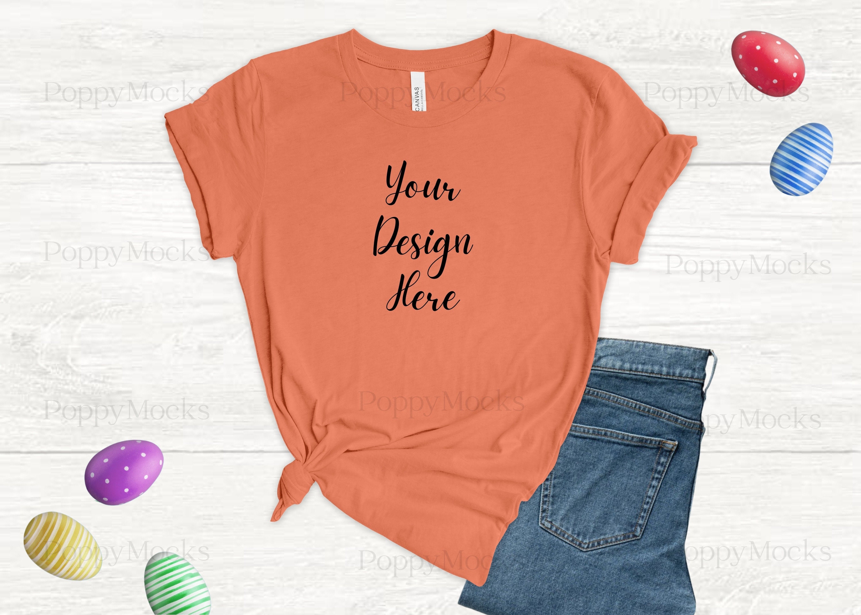 Bella Canvas 3001 Sunset Easter Mockup 