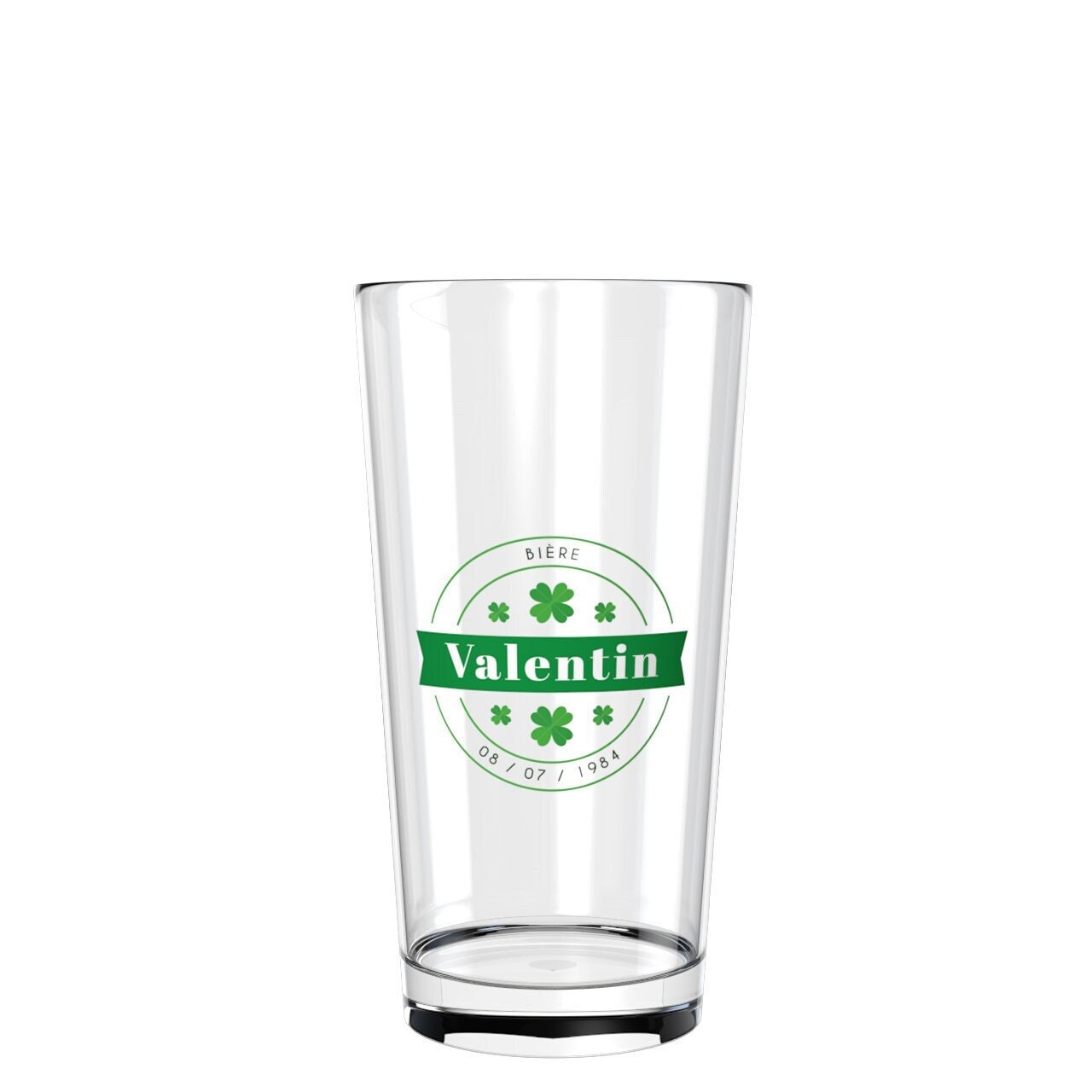 Verre à Bière Personnalisé en Verre Shaker 37Cl - Prénom