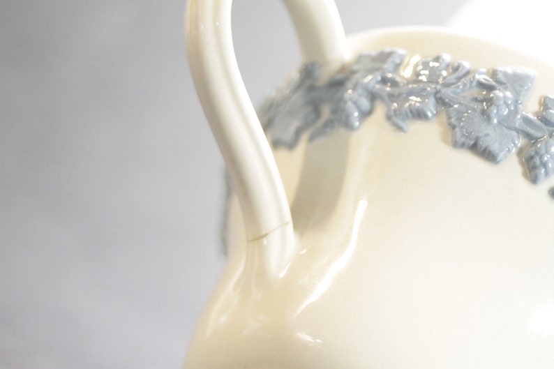 WEDGWOOD QUEENSWARE Cup & Saucer White With Blue Motiff Etsy