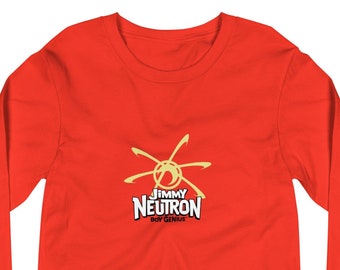 Jimmy Neutron Character Group - Camiseta De Manga Larga, Negro, S
