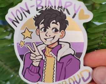 Non-Binary and Proud! Vinyl Sticker