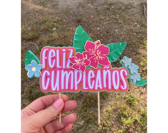 Hawaiian Cake Topper | Aloha Birthday Party Decorations | Hawaiian Custom Decorations | Aloha Cake Topper | Aloha Custom Decoration