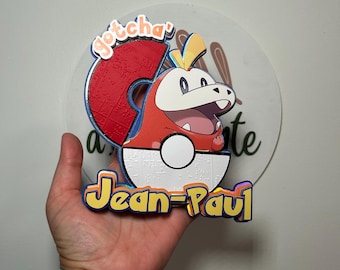 Custom Monster Battle Cake Topper | Catch Em' All Cake Topper | Gamer Birthday Party Decor | Pocket Creatures Themed Cake Topper