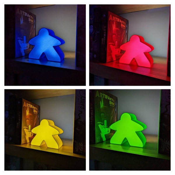 6 » Meeple Light/Lamp - Lumière USB - Décor de salle de jeux | Gaming Lights - Pour le joueur qui a tout