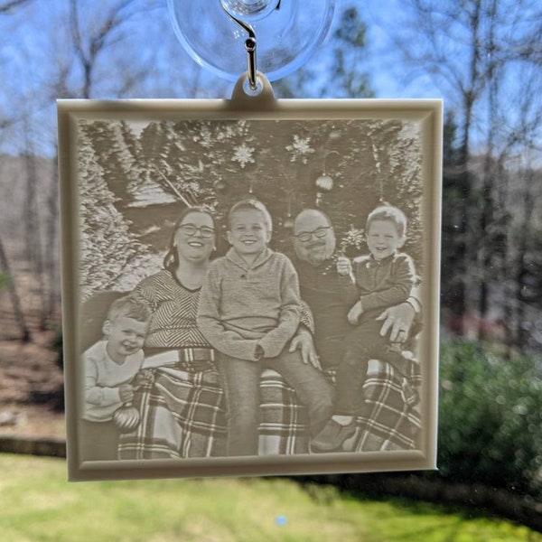 Custom window photo/lithophane - let the sun shine on your favorite pictures of family, memories, and inspirational quotes!