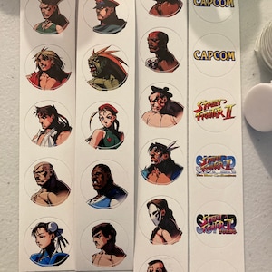 Arcade Button Inserta Pegatinas Street Fighter arcade1up mod "VS"