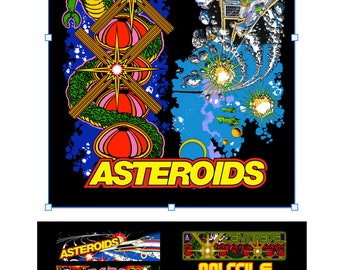 Asteroids Centipede arcade1up arcade 2 piece set decal