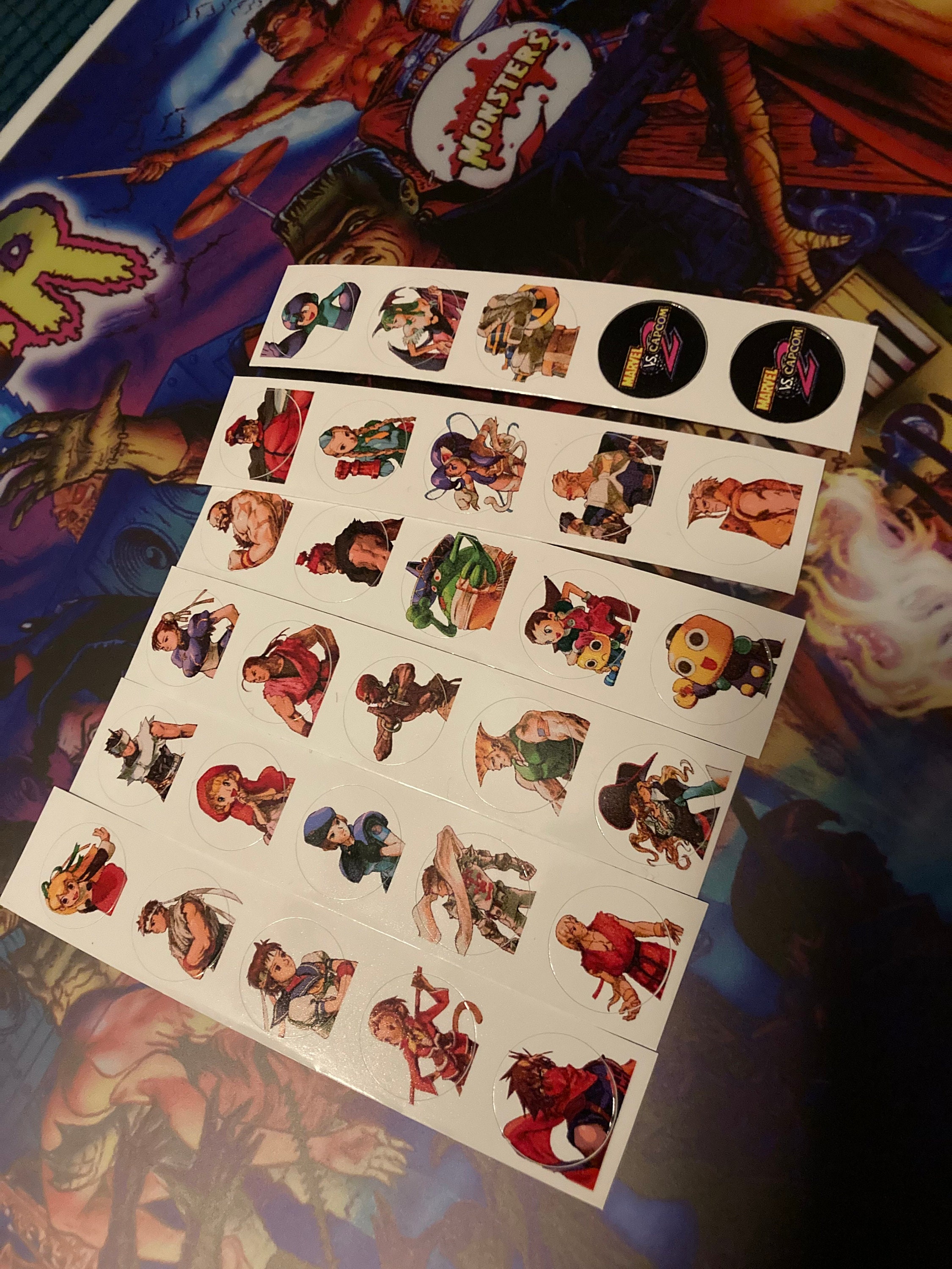 MVC2 Mavel Vs Capcom 2 Arcade Button Sticker Decal Inserts Arcade1up ...