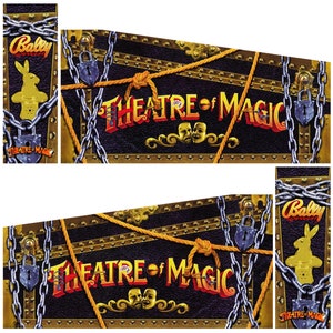Arcade1up arcade 1up Pinball decal wrap sticker 8 Piece set Theatre of Magic Pinball