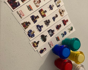 Arcade Button Inserts Marvel vs Capcom arcade1up mod 30 Piece sticker set