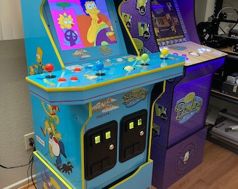 The Simpsons Arcade1up arcade 1up 5 piece front decal sticker set (Blue Version)