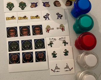 Arcade Button Inserts Stickers Rampage arcade1up 1up