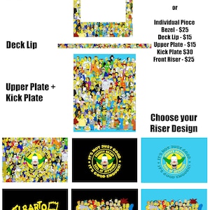 The Simpsons Arcade1up arcade 1up 5 piece front decal sticker set