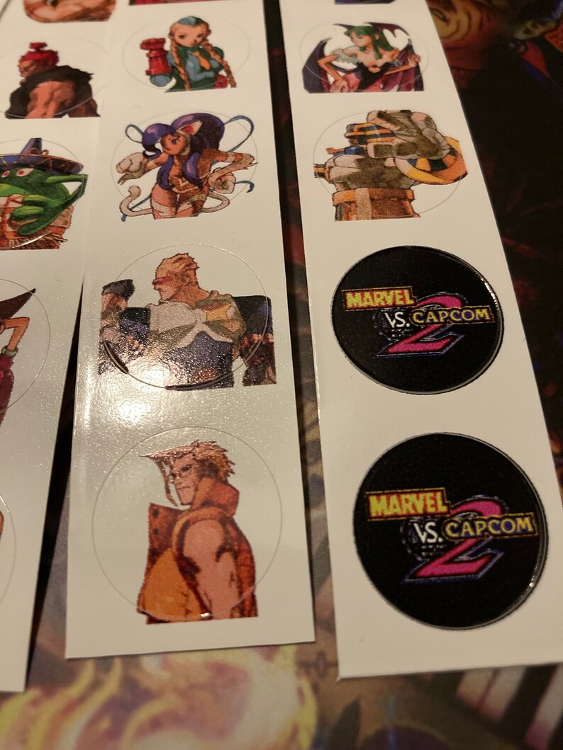 Mvc2 Button Layout MVC2 Mavel Vs Capcom 2 Arcade Button Sticker Decal Inserts Arcade1up ...