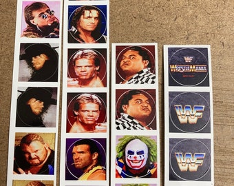 WWF Wrestlefest, Superstars, Wrestlemania arcade button sticker decal inserts set (Sets) Arcade1up 1up for your modded upgrade cabinet