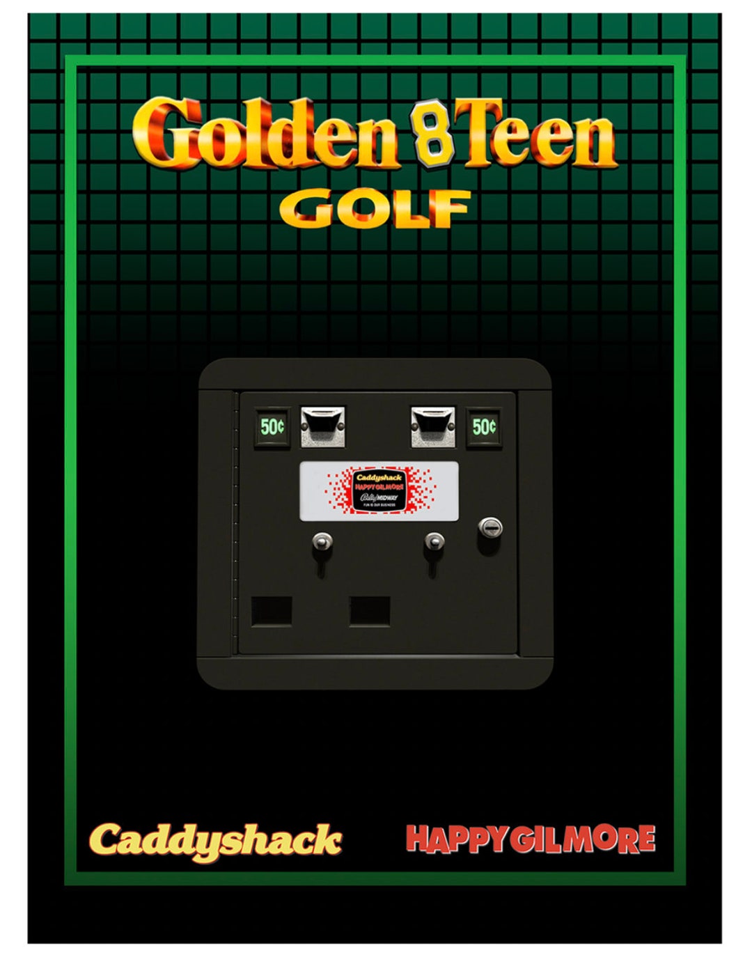 Golden Tee Mash up Caddyshack Happy Gilmore Golden 18 Arcade1up Decal Set, Lee Carvallo the