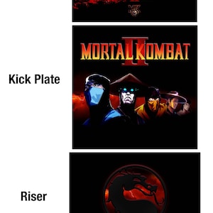 Arcade1up Arcade Mortal Kombat 2 front panel 3 Piece set sticker decal graphic riser kickplate