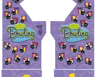 Los Simpson Bowling Arcade1up arcade 1up conjunto de pegatinas de calcomanías de 8 piezas