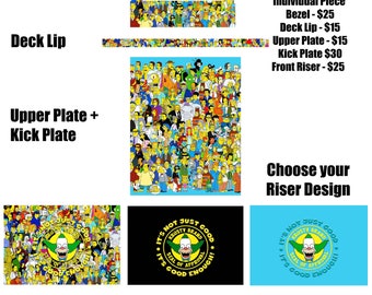 The Simpsons Arcade1up arcade 1up Single bezel lip kick plate front decal sticker set
