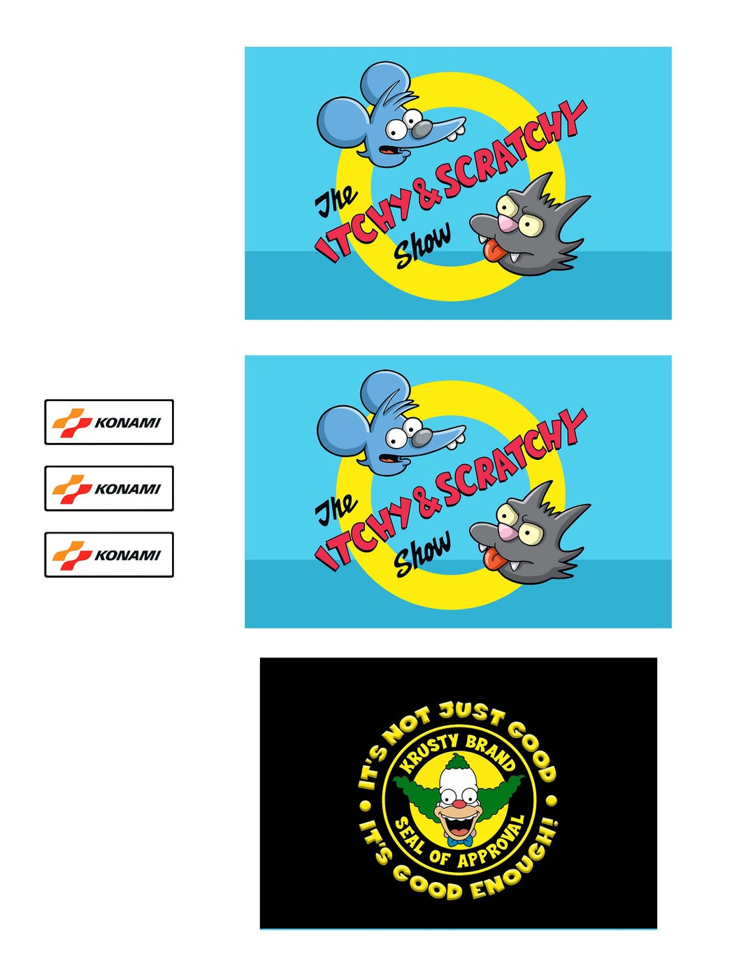 Arcade1up Riser Stickers Arcade1up the Simpsons Riser Decal Vinyl Stickers Krusty Ichty and ...
